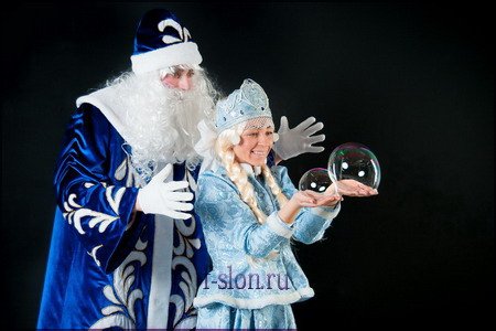 Дед Мороз и Снегурочка с Шоу мыльных пузырей